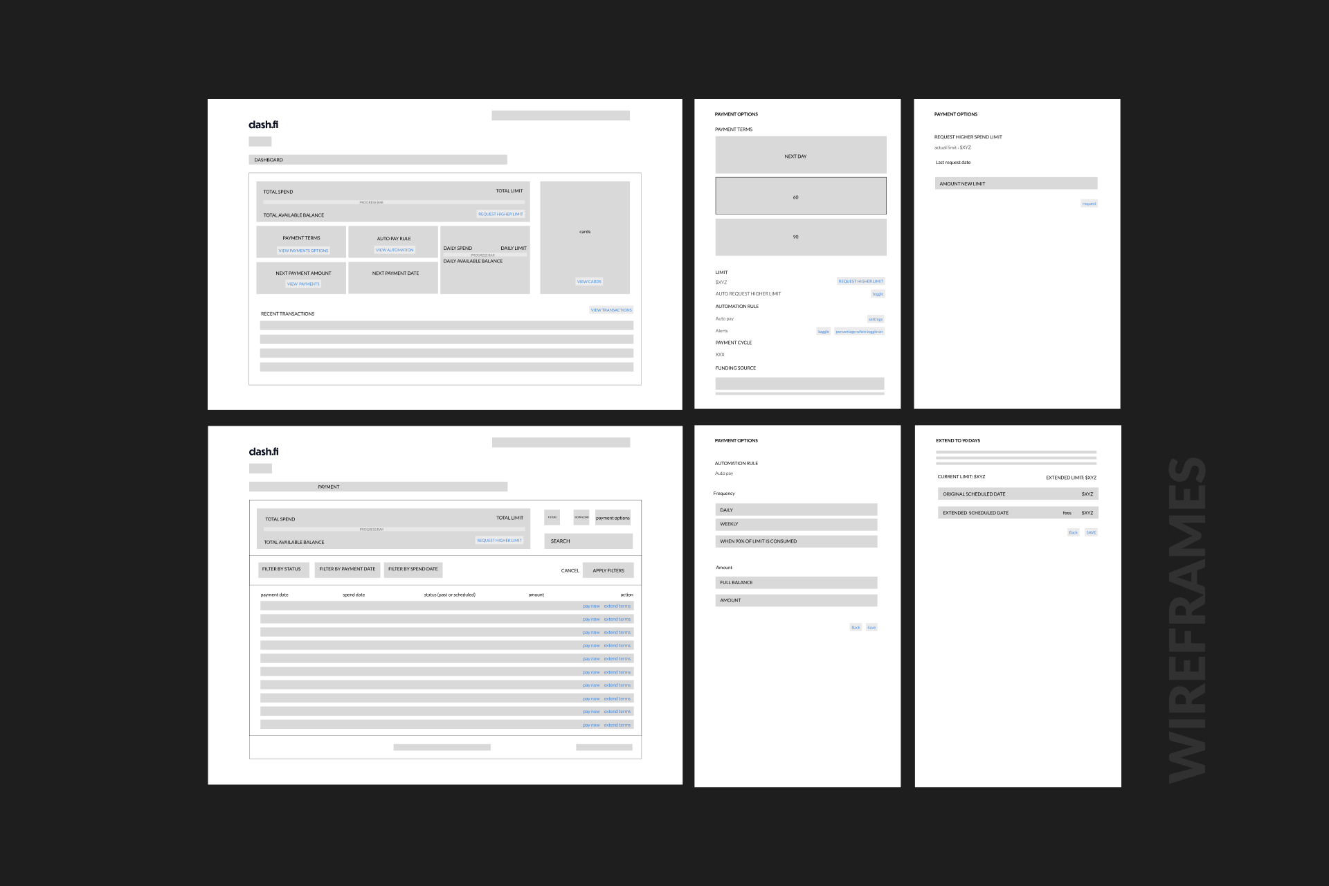 Flexible Payment Terms Wireframe Left
